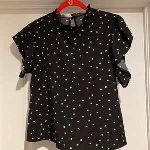 Black flutter sleeve blouse